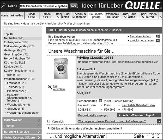 T. Schwarz: Leitfaden Online Marketing / Kap. 10 ecrm Abb. 6: Waschmaschinen-Berater bei www.quelle.de Keine Kaufentscheidung ohne Drittmeinung Kaufentscheidungsprozess 2.