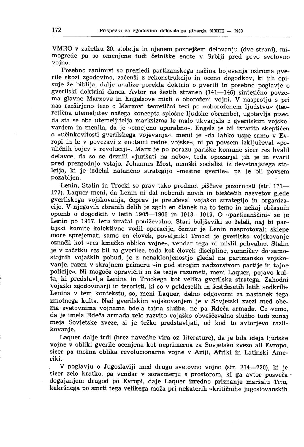 172 Prispevki za zgodovino delavskega gibanja XXm 1983 VMRO v začetku 20.