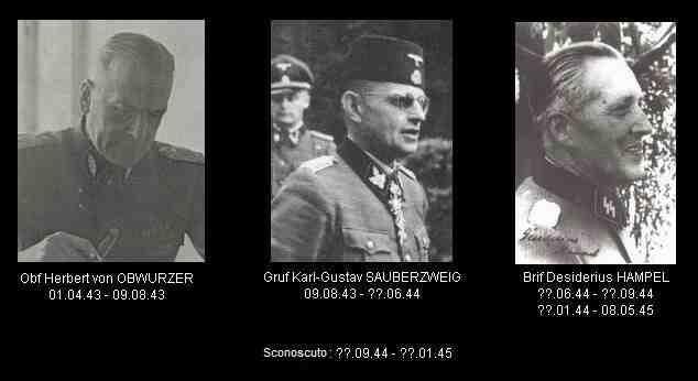 13a Waffen Gebirgs Division der Handschar (Kroatische Nr 1) Oberführer Herbert von OBWURZER --- 01.04.1943 09.08.1943 Gruppenführer Karl-Gustav SAUBERZWEIG --- 09.08.1943 -??.06.