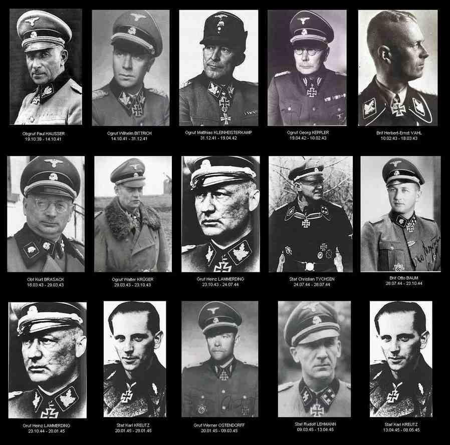 2a Panzer Division Das Reich Oberstgruppenführer Paul HAUSSER --- 19.10.1939 14.10.1941 Obergruppenführer Wilhelm BITTRICH --- 14.10.1941 31.12.1941 Obergruppenführer Matthias KLEINHEISTERKAMP --- 31.
