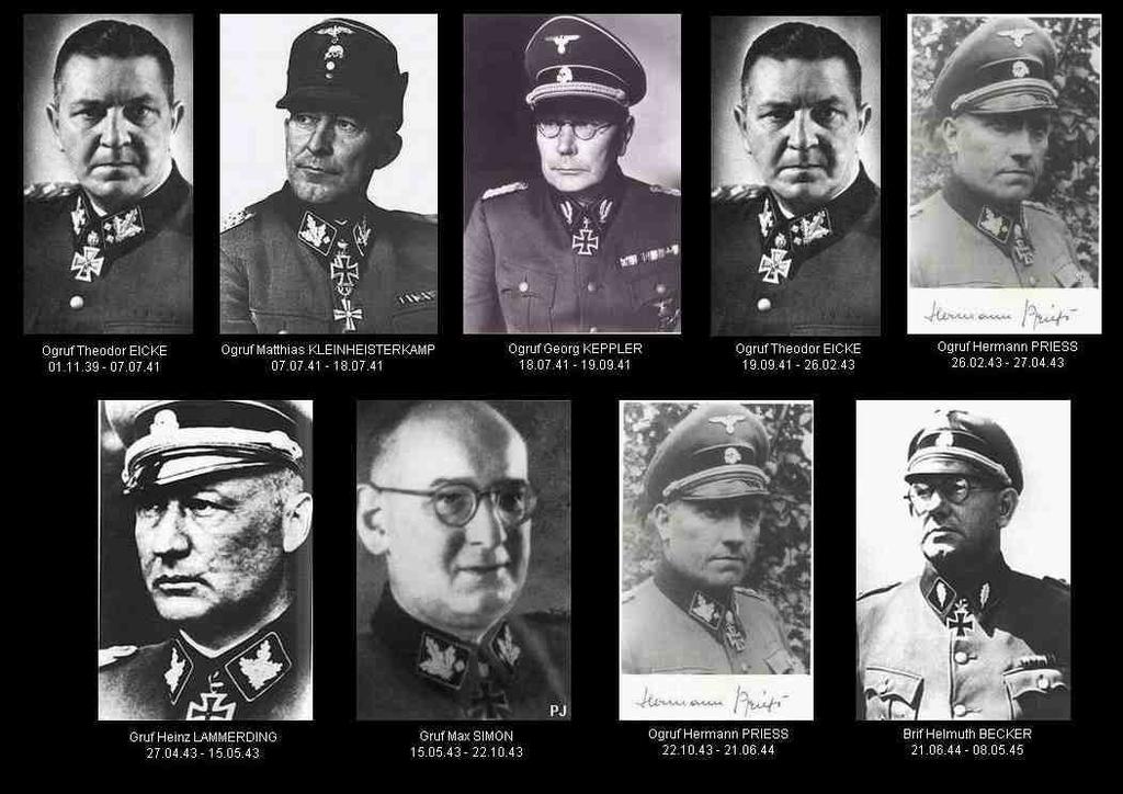 3a Panzer Divsion "Totenkopf" Obergruppenführer Theodor EICKE --- 01.11.1939 07.07.1941 / 19.09.1941 26.02.1943 Obergruppenführer Matthias KLEINHEISTERKAMP --- 07.07.1941 18.07.1941 Obergruppenführer Georg KEPPLER --- 18.