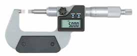 Bügelmessschrauben zur Nutenmessung Digital blade micrometer mit nichtdrehender Messspindel Ø 6,5 Spindelsteigung 0,5 Messfläche 0,75 x 6,5 Ablesung 0,01 Genauigkeit nach DIN 863 mit Gefühlsratsche
