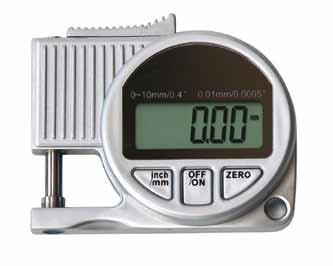 Digital-Dicken-Messgerät, Ablesung 0,01 oder 0,0005 565/3 Digital thickness gauge, reading 0,01 or 0,0005 Taster aus rostfreiem Stahl Bügel aus