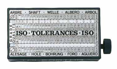 65,00 ISO-Toleranzschlüssel TOLERATOR 12081 Tolerance indicator TOLERATOR zum direkten Ablesen aller Toleranzwerte nach ISO-Empfehlung R 286 1962, enthalten die vollständige Liste sämtlicher im Inund