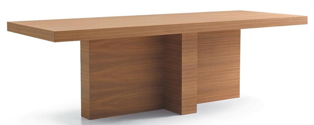 JAN design Ferruccio Laviani Table completely made of wood, covered with veneer. Available in any dimension, standard or customized, in one or more units. Top thickness cm.7,5. Base thickness cm.15.