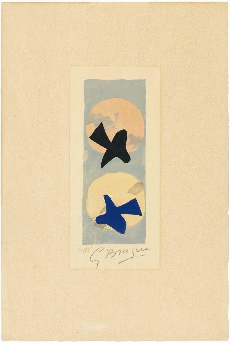 3632 NACH GEORGES BRAQUE (Argenteuil 1882-1963 Paris) Soleil et lune II. Farblithografie. 194/275. Unten rechts mit Bleistift signiert: G. Braque.