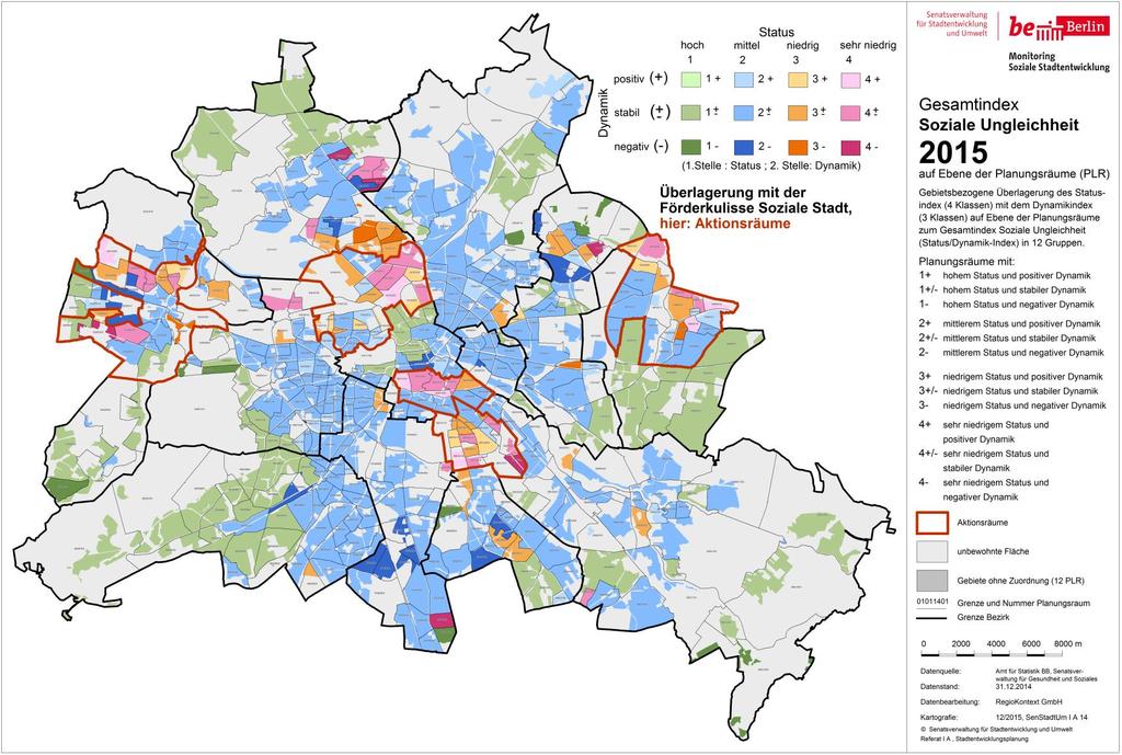 70 Monitoring Soziale Stadtentwicklung Berlin 2015 Karte 18: