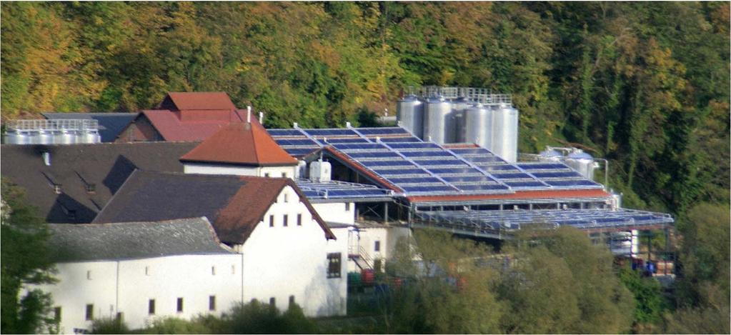 Beispiele realisierter Anlagen Brauerei Hofmühl 8,000 m³ Bier pro Jahr 735 m² CPC Vakuumröhrenkollektoren, zwei