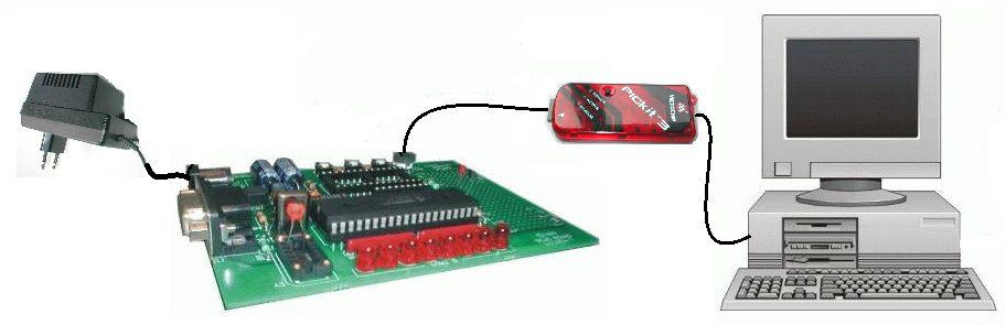 Das Mikrocontroller-Software-Entwicklungs-System Mikrocomputer-Hardware: PIC-Mikrocontroller (Firma: Microchip Technology Inc.