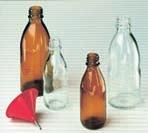 .24 HOHLGLASWAREN, FLASCHEN, VIALS Flaschen Enghals-Verpackungsflaschen Flacons, bouteilles Enghals-Verpackungsflaschen mit Gewinde und Schraubverschluss, aus Klar- oder Flacons