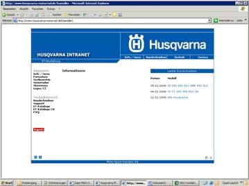 Über diesen Button ET-Bestellung gelangen Sie direkt zu allen Husqvarna Softway Katalogen sowie der Online Bestellung.
