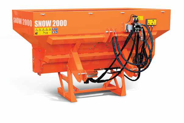 SNOW AC 2000 3-Punk Salzstreuer Einscheibig Ladekapazität: 2000 Liter Gebrauchseigenschaften Der Salzstreuer ist ein Gerät für den Anbau an einen Traktor, um Salz/ Sand gleichförmig auf der
