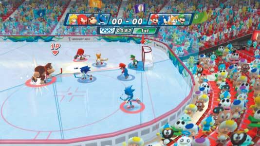 An der Wii kann man vorab neun Wintersportdisziplinen von Ski Alpin bis Curling ausprobieren.