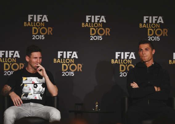 Hier im Jahr 2015 freut sich Messi, Rolando sucht noch nach dem richtigen Gesichtsausdruck.