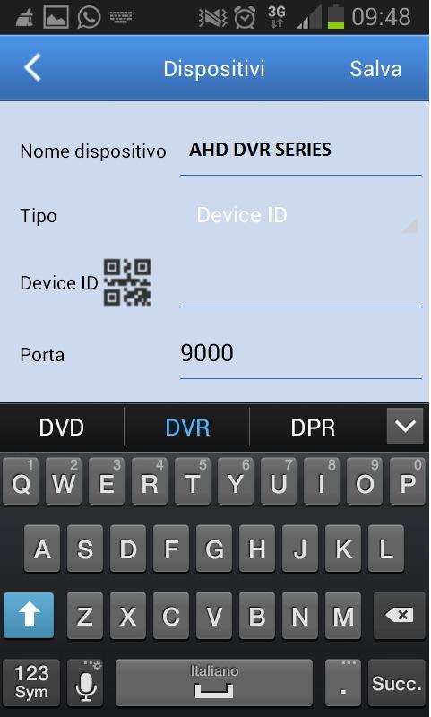 10. Compilare i campi Nome dispositivo e Tipo -> Device ID 11.