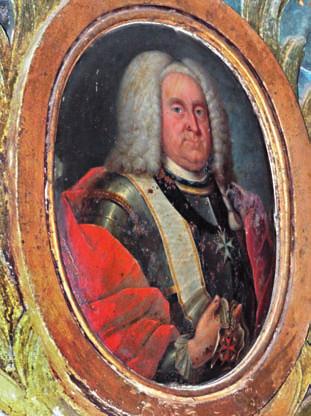 Abb. 5: Das Ölporträt im Oberteil des Epitaphen: Stolz zeigt Christian Wilhelm von Thümen seinen Ordensschmuck. Abb.