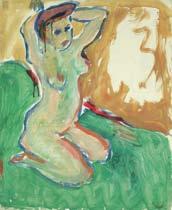 Ernst Ludwig Kirchner (1880-1938) Mädchenakt mit erhobenen Armen (Nude girl