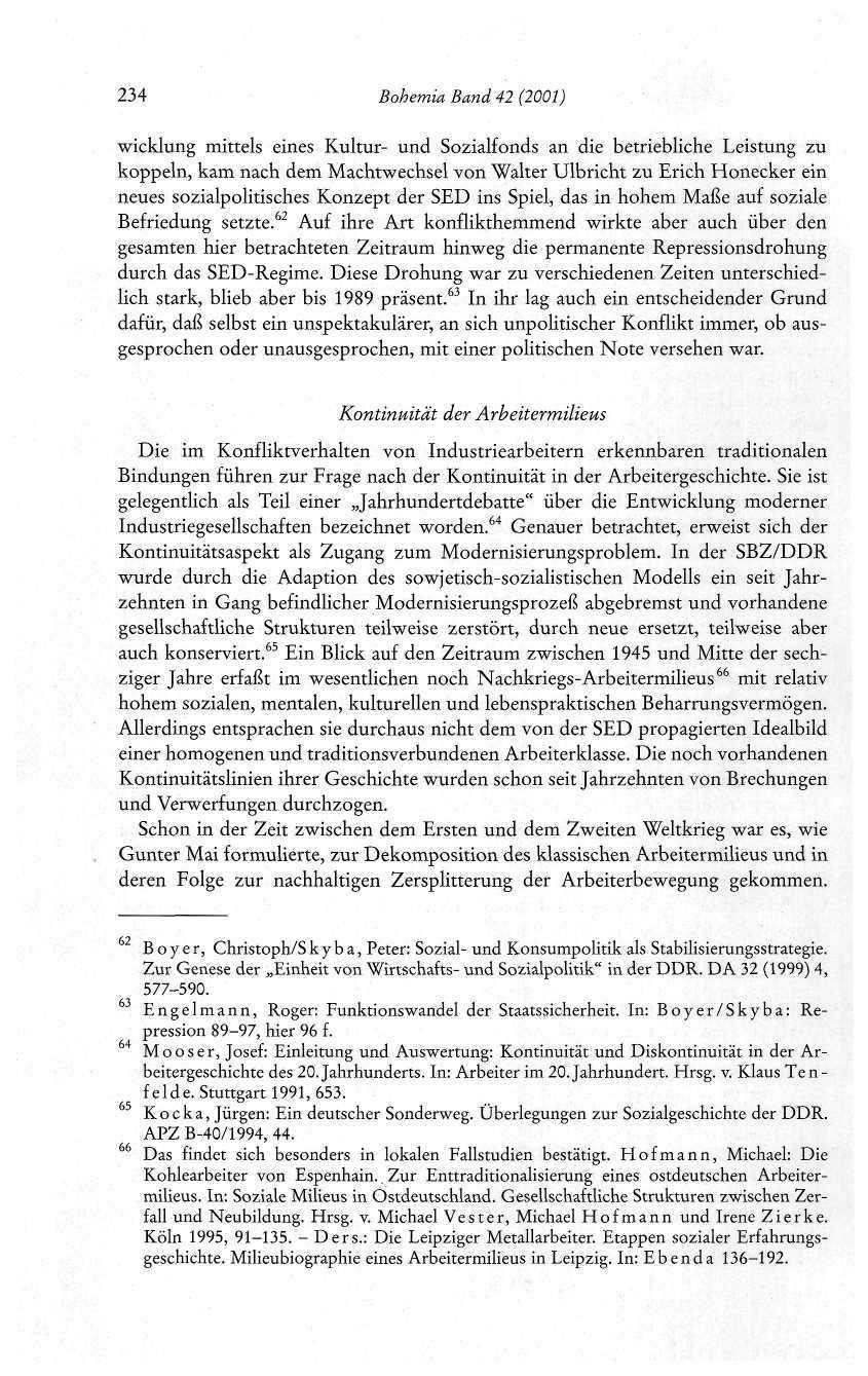 234 Bohemia Band 42 (2001) wicklung mittels eines Kultur- und Sozialfonds an die betriebliche Leistung zu koppeln, kam nach dem Machtwechsel von Walter Ulbricht zu Erich Honecker ein neues