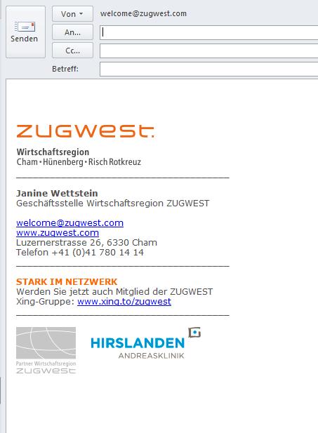 E-MAIL SIGNATUR E-Mail Signatur pro ½ Jahr CHF 1 000.-, exkl.