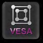 nfo Zeichenerläuterung icon description VESA-Norm Die VESA (Video Electronics Standards Association) hat für Befestigungen von Flachbildschirmen einen Standard geschaffen, in dem der Abstand für