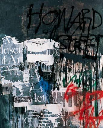 Antoni Clavé (Barcelona 1913-2005 Saint-Tropez), "Octobre 89 - Howard Street", Öl und Collage auf Leinwand 1989,