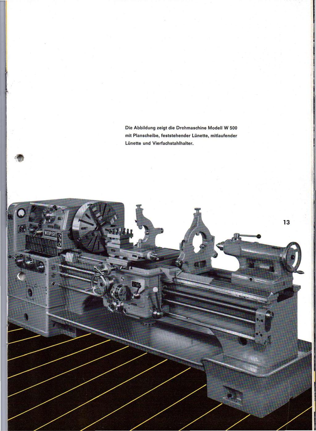 Die Abbildung zeigt die Drehmaschine Modell W 500 mit Planscheibe,