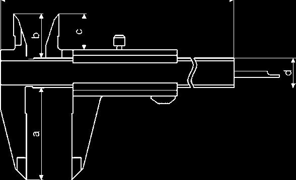 Taschen-Messschieber, parallaxfrei, Zoll Teilung, Din 862 CSF Vernier caliper, parallax-free, inch reading, Din 862 parallaxfrei aus rostfreiem Stahl mattverchromt, ganz gehärtet für 4-fach Messung