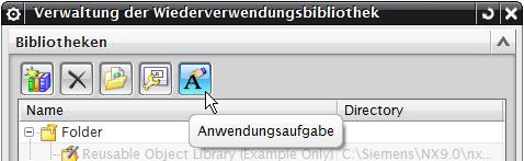 2.2 Mit Verwaltung der Wiederverwendungsbibliothek (Reuse Library Management) Mit <MB3> auf Anwendungsaufgabe