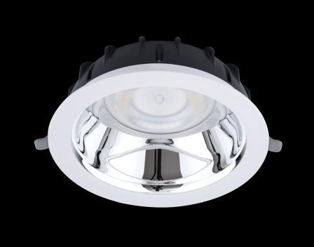 LED Downlight Performer HG Inklusive Treiber und 30cm Anschlussleitung vormontiert Verfügbar als intelligente Beleuchtung (BLE) Einzigartiges optisches Linsenkonzept mit hochglänzendem (HG) Reflektor