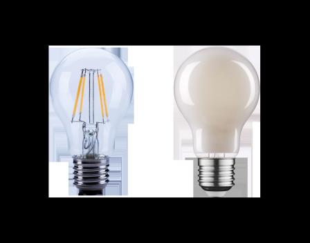 LED Filament A60 Klassische Glühlampenform gewährleistet einfachen Austausch Sofortstart, 100 % Leuchtkraft direkt beim Einschalten Schafft behagliche Atmosphäre Keine UV- und IR Strahlung