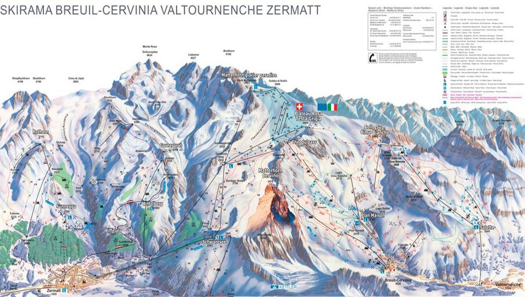 Skigebiet: SKIGEBIET: SKIGEBIET CERVINIA, ZERMATT UND VALTOURNENCHE Von
