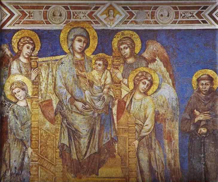 Cimabue, ini iatorul florentin, i-a f cut începuturile în echipa mozaicarilor de la Baptispieriul din Floren a, iar la 30 de ani îl g sim la Assini, laboratorul central al picturii italiene, unde las