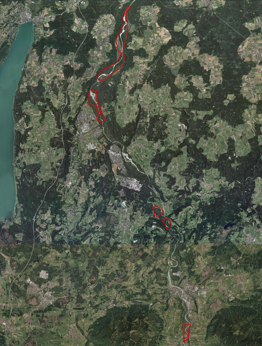 Untersuchungsgebiet Mühltal Vier renaturierte Abschnitte an der oberen Isar Renaturiert zwischen 1987 und 2002 Länge zwischen 200 m und 9,8 km Positiv- und Negativ- Referenzabschnitt