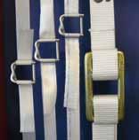 Polyesterband kann durch den Gebrauch von Stahlklemmen nachgespannt werden.