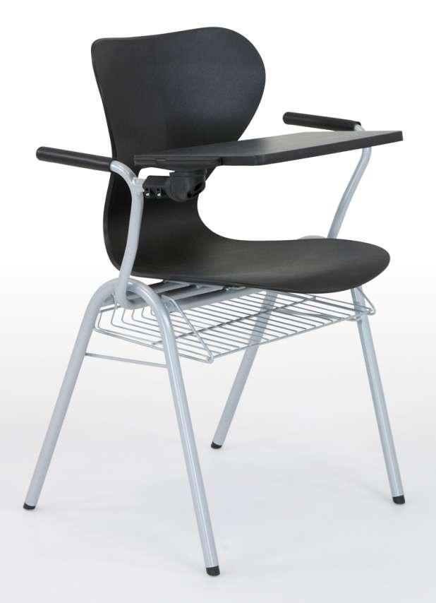 Schalenstuhl Kosinus 220 G Tablar Kunststoff schwarz (mit Armlehnen) Tablar abklappbar Stapelbar bis 3 Stühle Sitzschale: Sitzschale aus ergonomisch geformtem, elastischem Polypropylen, aus einem