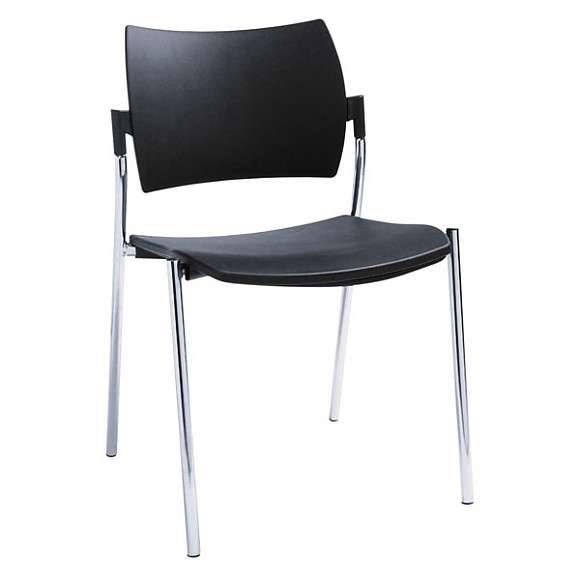 Objektstuhl BTK Dream V Tablar Kunststoff schwarz Tablar abklappbar Sitz- und Rücken: Sitz- und Rückenfläche ergonomisch geformt, Kunststoff Schalenfarben: beige, blau, grau, grün, rot, schwarz, weiß