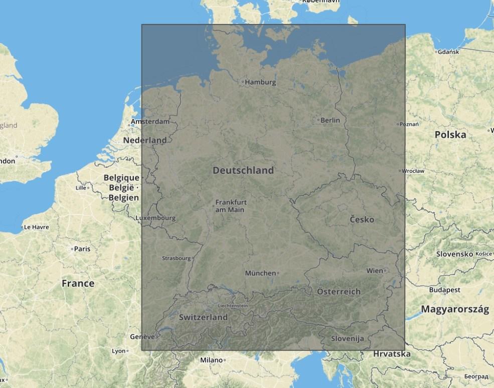 geographic coverage of rolling Archive CODE-DE Abdeckung Deutschland