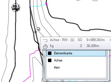 Rohre, Schächte und Höhenplan, Kontrolle EZG Ob 3D-Polylinie oder Elementkante, aus