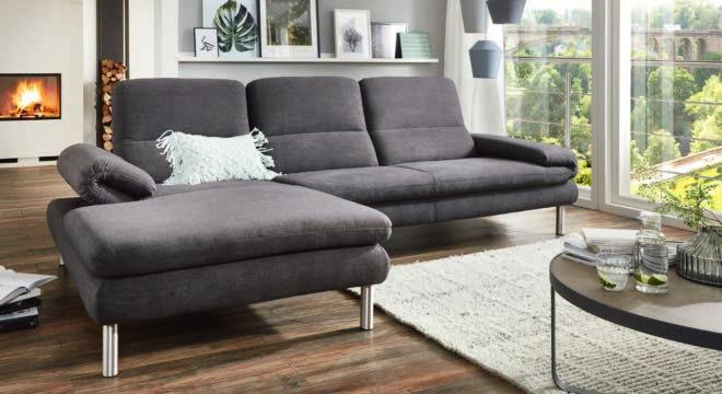 Relaxen mit Designanspruch Sofa 2,5-sitzig TAMPA II in trendigem Stoffbezug, ca. 220 cm breit, inkl. zwei Relaxarmlehnen 1.