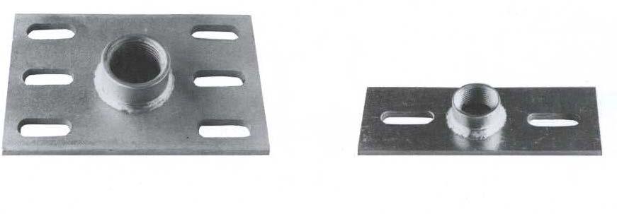 Grundplatten Plaques de base Z 241-245 Grundplatte mit Schlitzloch 12/35, inklusive durchgehend aufgeschweisster Muffe, passend zu Rohrschellen vom Typ RS 240.