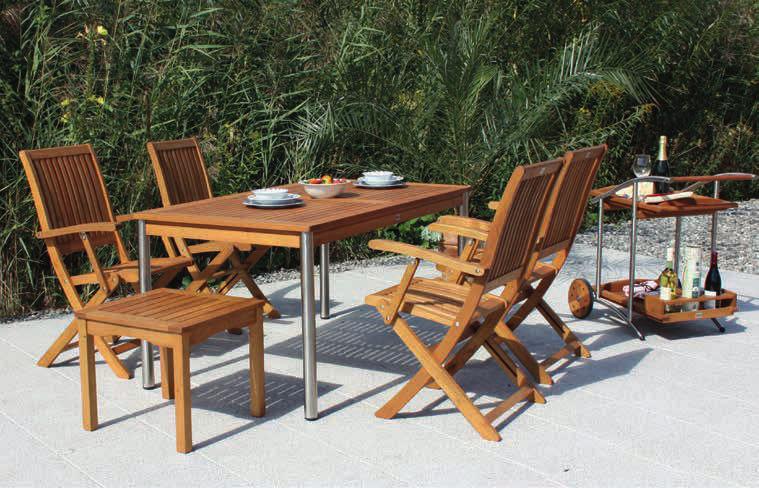 35 Stuhlserie BARI - Robinienholz, braun geölt - Beschläge aus Edelstahl - passend zu allen Tischen Stuhl