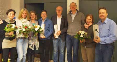 JAHRESHAUPTVERSAMMLUNG Geehrt für 10 Jahre Mitgliedschaft (v.l.n.r.): Stefanie Bulling-Siwek, Renata Dähler, Sabine Pelzl, Gérard Cornioley, Wolfgang Himmel, Prof. Dr.