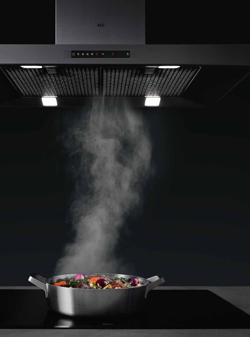 Kochen / Dunstabzugshauben 51 Kochen EG Dunstabzugshauben mit Hob 2 Hood- Funktion sorgen für eine effektive Luftreinigung ganz automatisch.