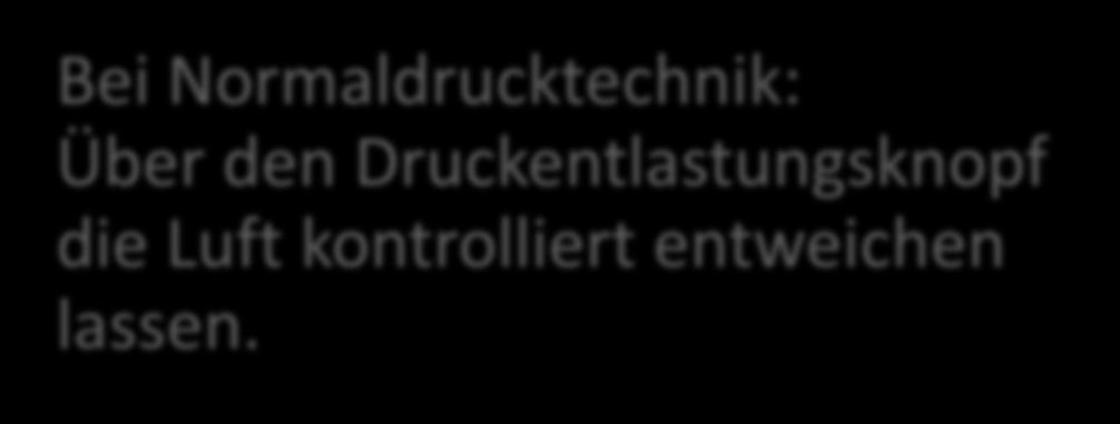 kontrolliert die Luft entweichen lassen.