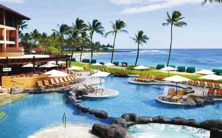 WLAN, Zeitungen und Telefon. Sheraton Kauai Resort Koloa, Kauai Gut gelegenes Resort für einen erholsamen Urlaub. Resort-Hotel mit 414 Zimmern in Flachbauten auf 2 Etagen.