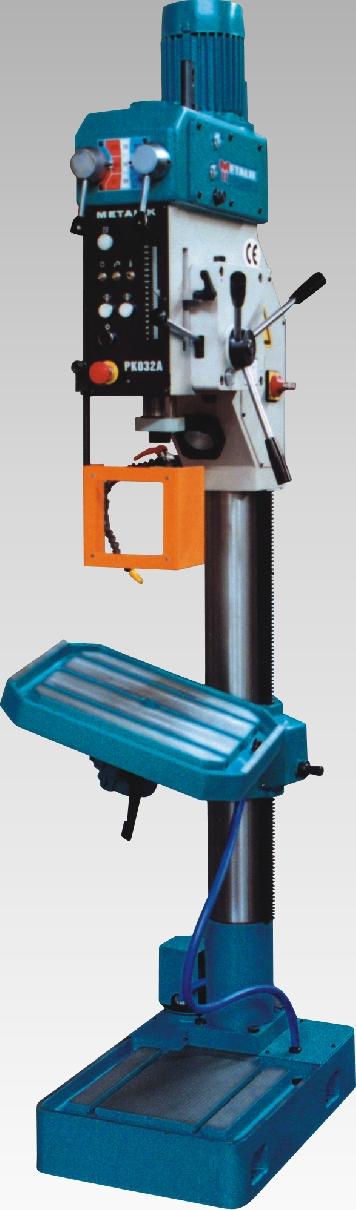 The column drilling machine PK 02A is designed for drilling, countersinking, reaming, boring and thread cutting on details with small and middle dimensions.