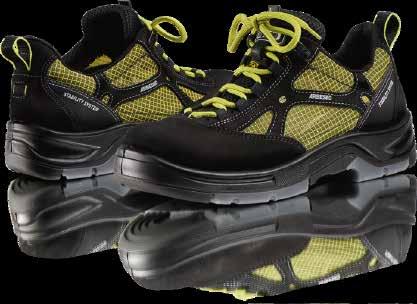 TYP: Sicherheitsschuhe KATEGORIE: Schuhe OBERTEIL: PU-beschichtete Mikrofaser, die sich wie Leder anfühlt. Metallfreie Kompositzehenkappe. FUTTER: Luftdurchlässiges Netzgewebe.
