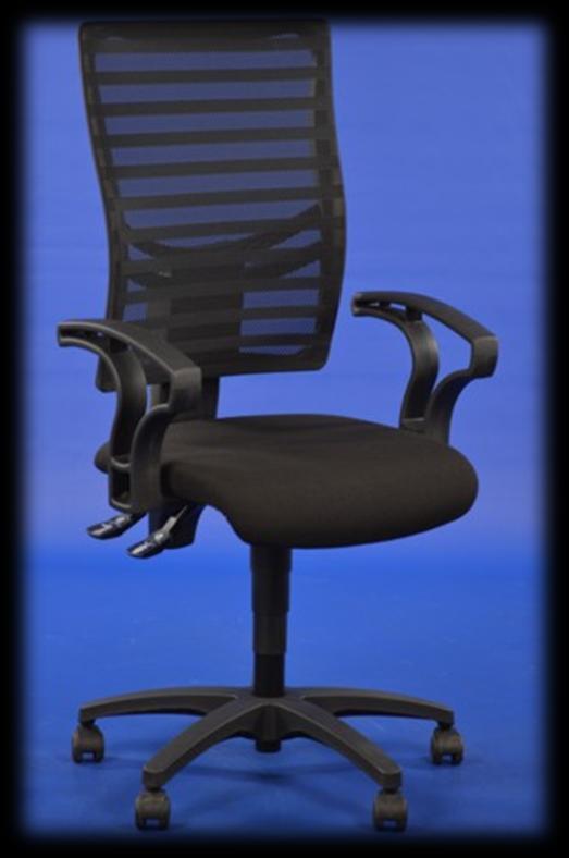 5010-2 Rückenlehne ergonomisch geformt mit atmungsaktivem schwarz gestepptem Netzbezug Flachsitz mit komfortabler Knierolle Rückenlehne höhenverstellbar