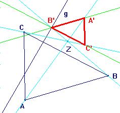 AB // durch B schneiden mit AZ A 6. vervollständigen c) Konstruktionsbericht (Vorschlag): 1. Alle Eckpunkte mit Z verbinden. 2.