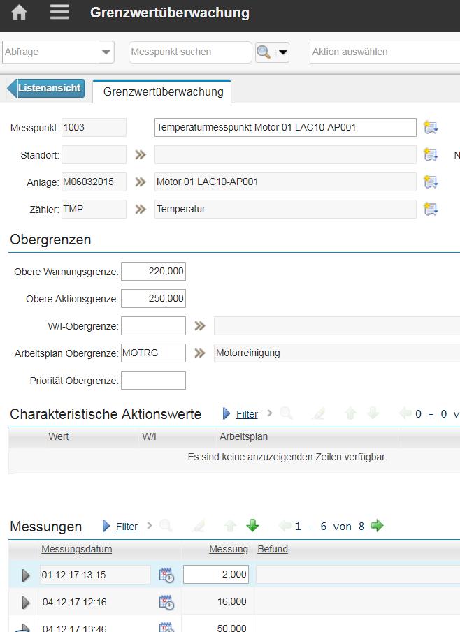 Beispiel Grenzwertüberwachung Viele Sensoren,